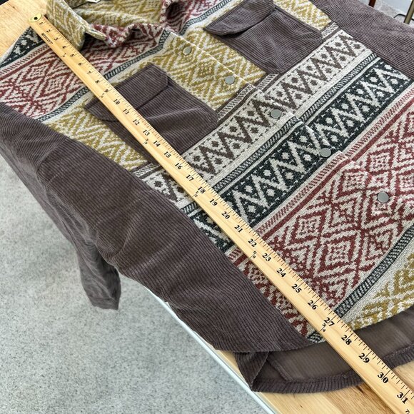 Davi & Dani Western Shacket Womens Size M Button Down Shirt Corduroy Blanket - Picture 10 of 12